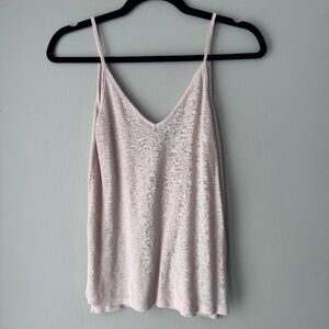 Light Pink Semi-Sheer Linen Tank size XS